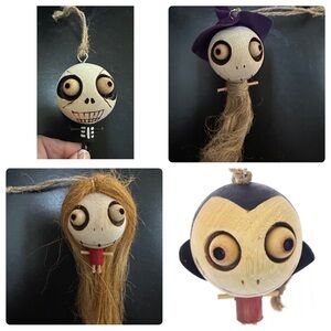 Pier 1 Crazy Head Vintage Halloween Ornaments-Set of 4